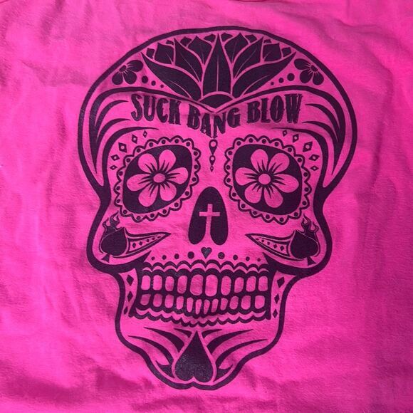 No boundaries pink spaghetti strap candy skull tank top summer whimsygoth - Picture 2 of 4